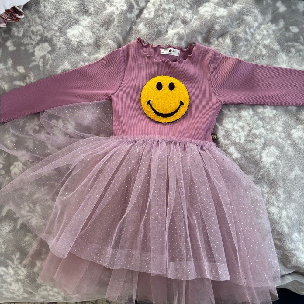 Petite Hailey Smiley Face Pink Kids Costume Dress